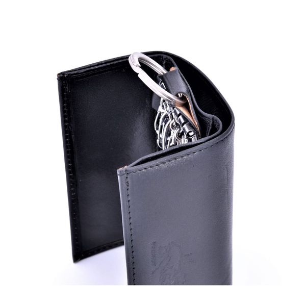 3. Portachiavi bottone con tasche Nero BRASS Workshop 7023p