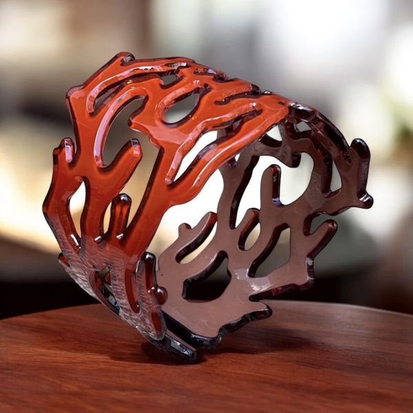 3. Resin bracelet "under the sea" Dark orange BRASS Workshop brsrc01