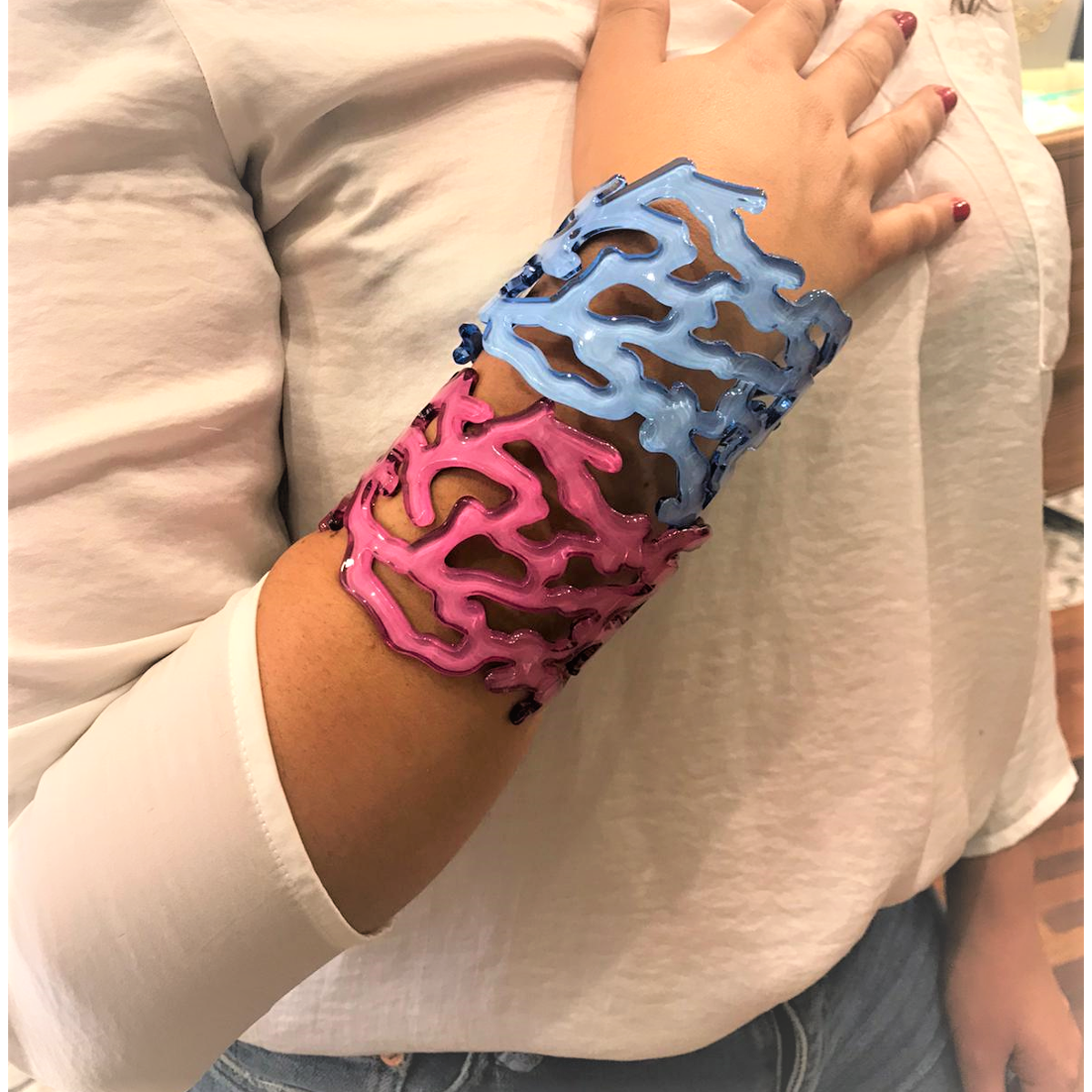 1. Resin bracelet "under the sea" Sugar paper BRASS Workshop brsrc01
