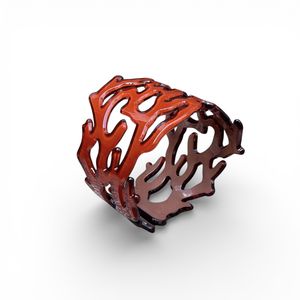 2. Resin bracelet "under the sea" Dark orange