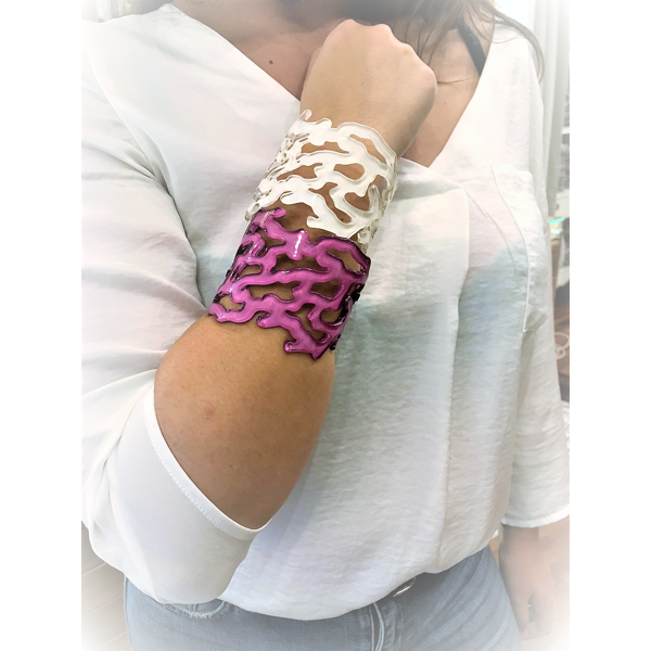 1. Resin bracelet "under the sea" Fucsia