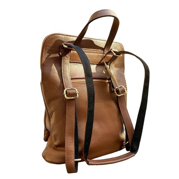 2. 2 in 1 shoulder backpack dark brown BRASS Workshop b5017