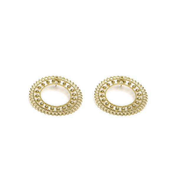 Orecchini in Oro Bianco 18 Kt a Doppio Cerchio