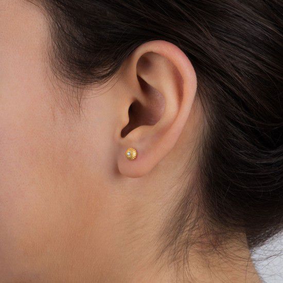 1. Sea Urchin, sterling silver earrings Gold Kurshuni Gioielli kr873k-30yg