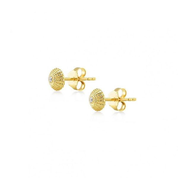 3. Sea Urchin, sterling silver earrings Gold Kurshuni Gioielli kr873k-30yg