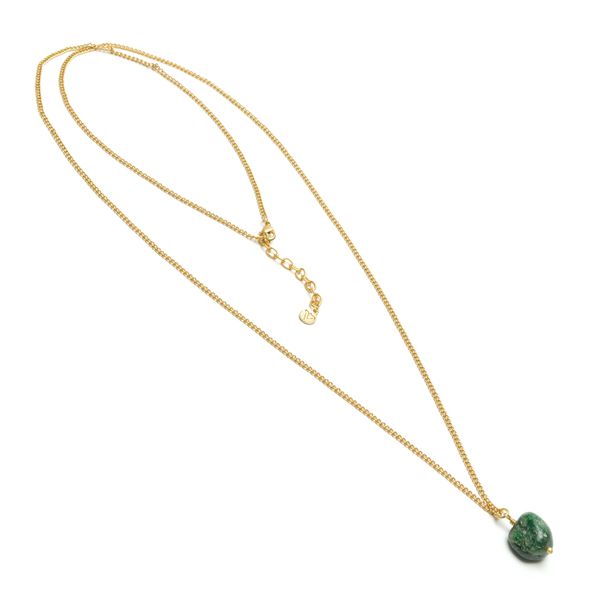 Collana lunga pendente agata verde Oro VestoPazzo