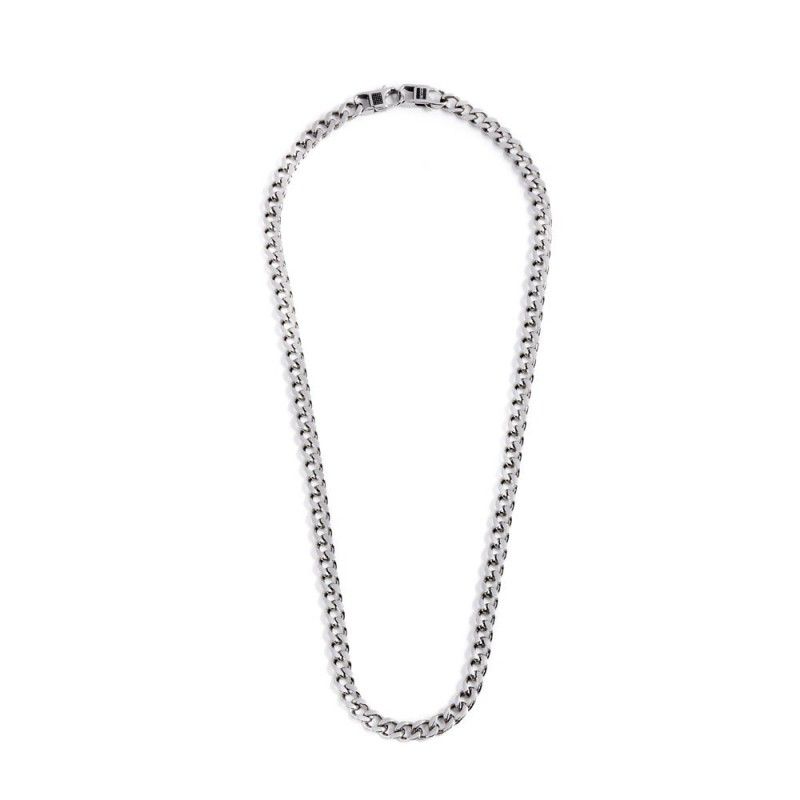 1. Curb chain necklace 6 mm Steel grey Marlù Gioielli 1ca0004