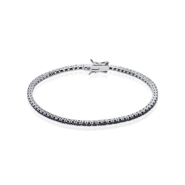 Black Tennis, 2.5 mm silver bracelet Black BRASS Workshop