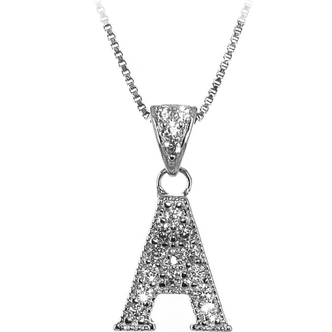 3. Pendant letter chain silver grey BRASS Workshop chlz01