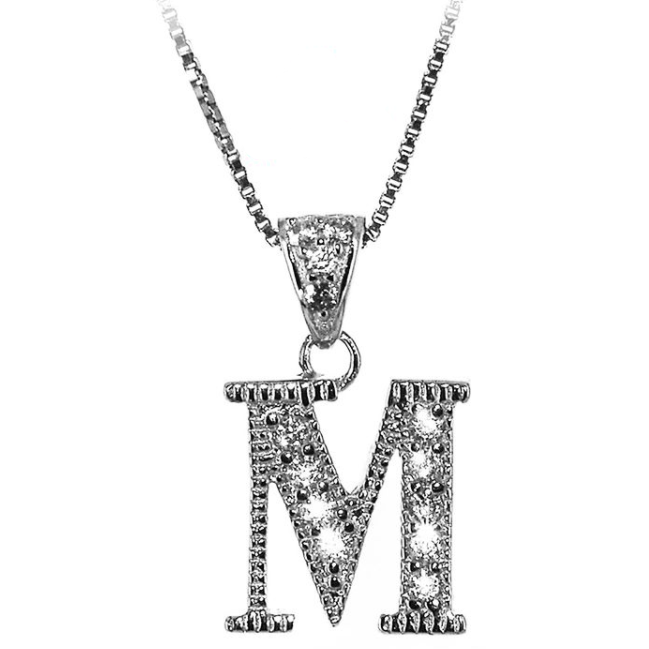 2. Pendant letter chain silver grey BRASS Workshop chlz01