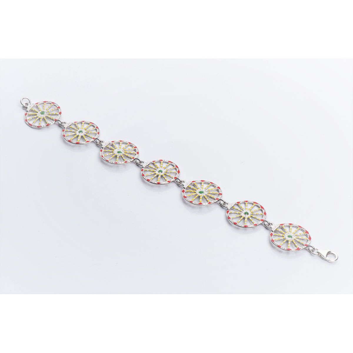 2. Bracciale ruote di carretto grandi grigio argento BRASS Workshop 2850br