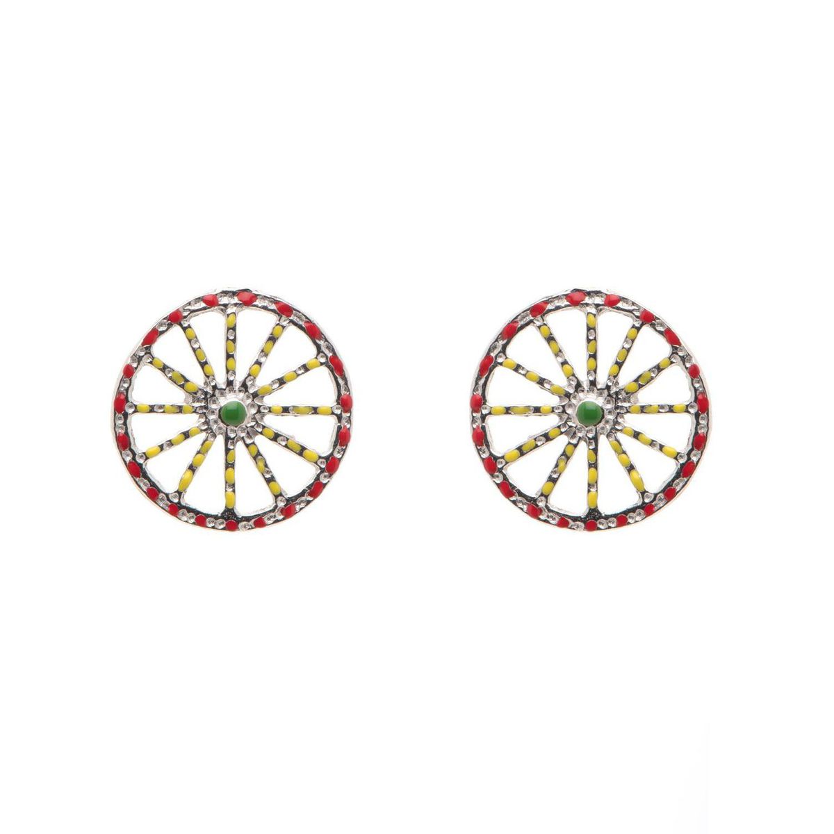1. Sicilian Cart Wheel Earrings Silver grey BRASS Workshop 9999