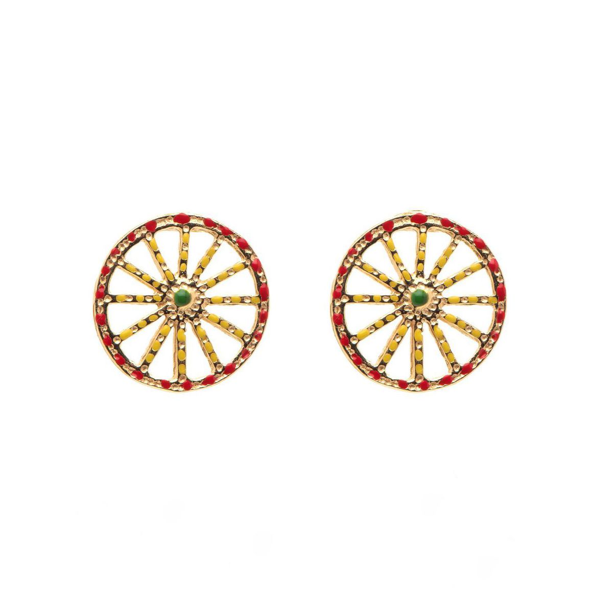 1. Orecchini ruota carretto siciliano Oro BRASS Workshop 9999