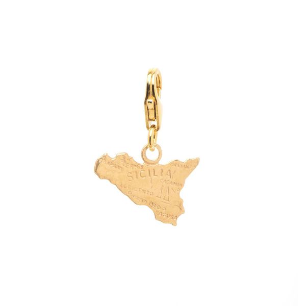 Sicily Charm Engraved Gold BRASS Workshop