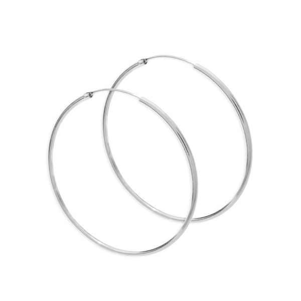 Orecchini cerchi 2 mm grigio argento BRASS Workshop