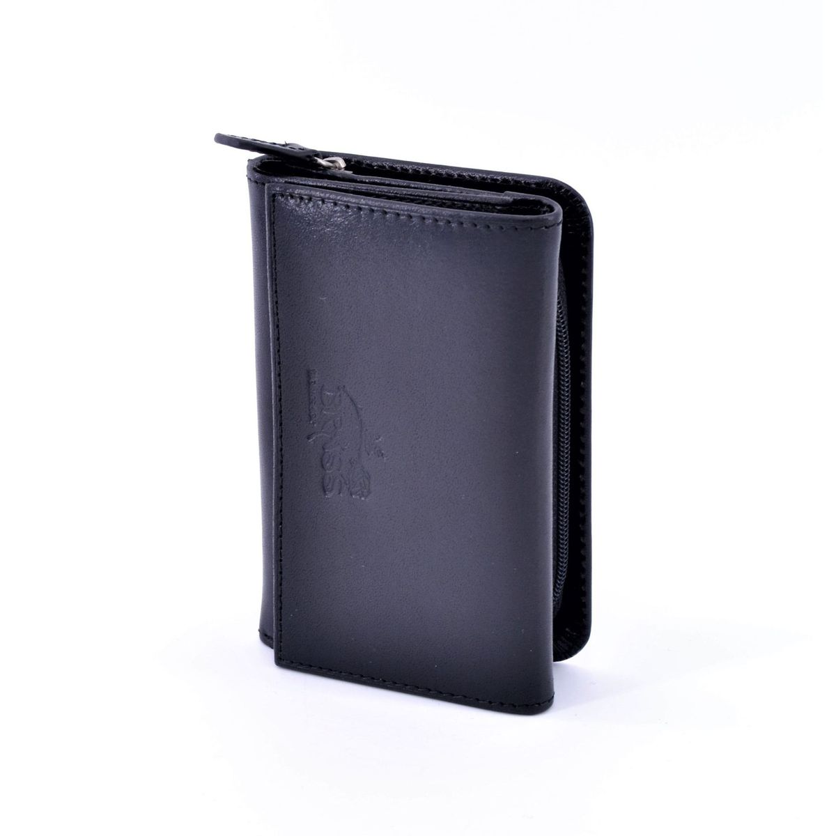Portafogli pelle compact donna Nero BRASS Workshop