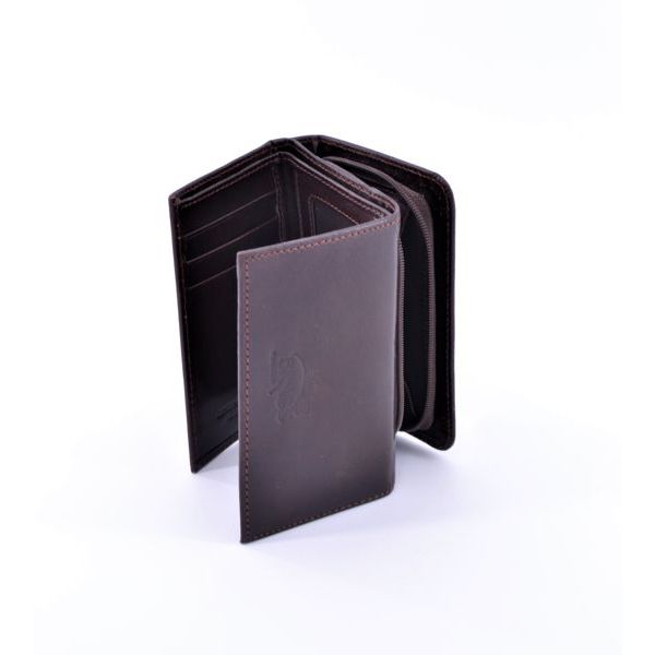 2. Portafogli pelle compact donna Marrone
