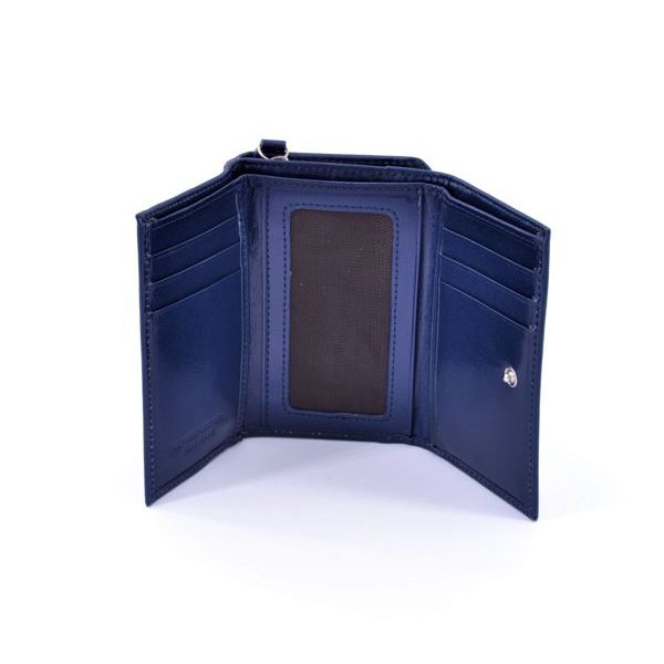 2. Portafogli pelle compact donna Blu