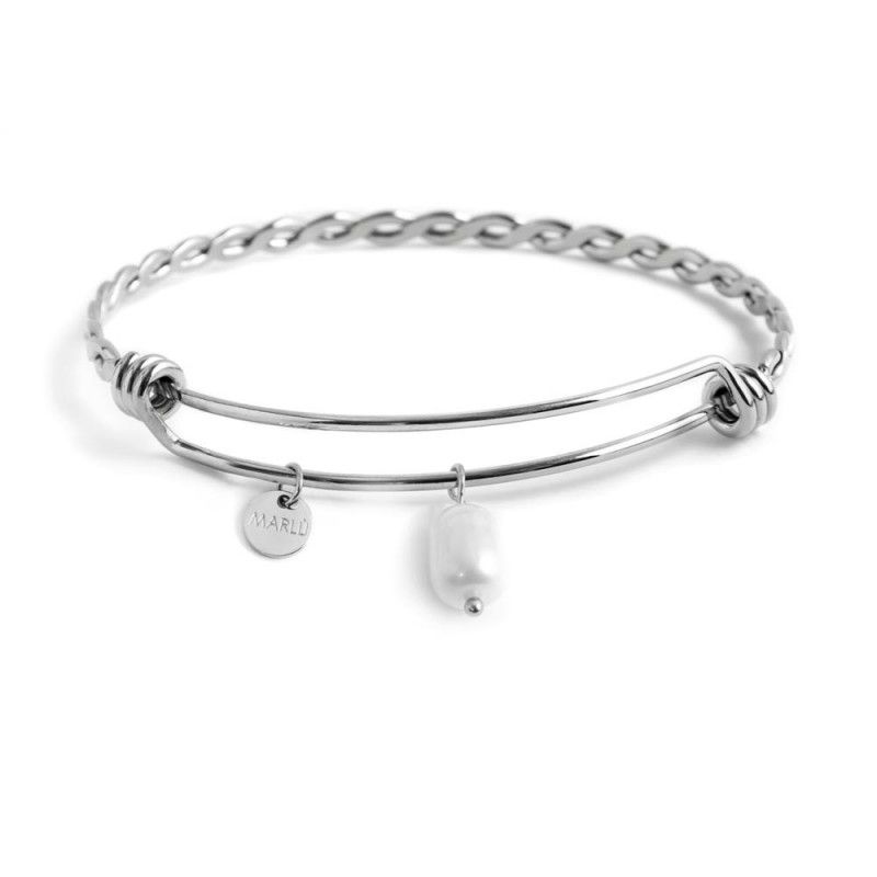 2. Bangle torchon, Rigid steel bracelet Steel grey Marlù Gioielli 2br0087