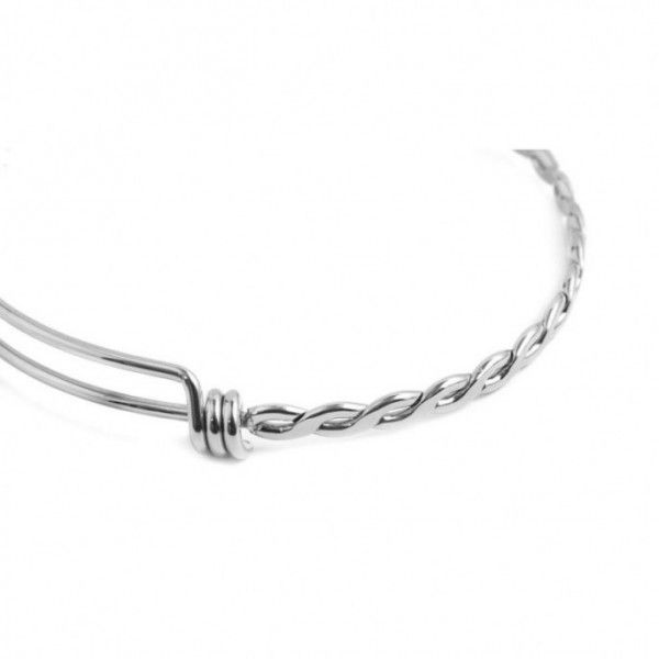 1. Bangle torchon, Rigid steel bracelet Steel grey Marlù Gioielli 2br0087