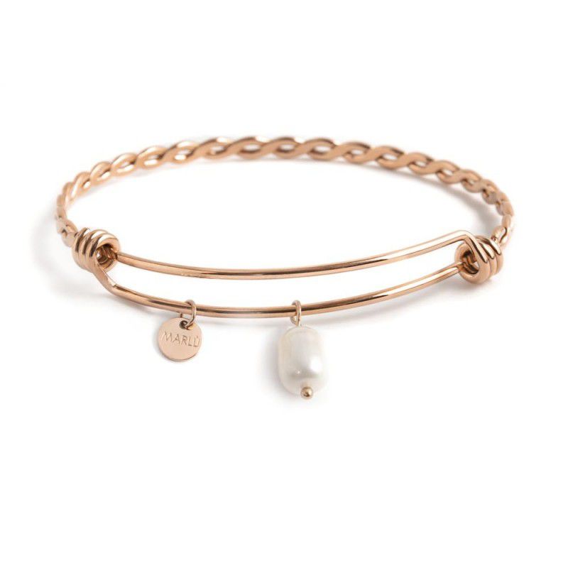 1. Bangle torchon, Rigid steel bracelet Rosegold Marlù Gioielli 2br0087