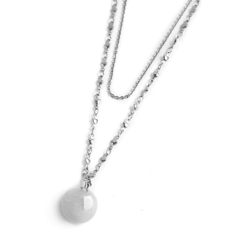1. Collana chiama angeli doppia catena grigio acciaio Marlù Gioielli 15co011