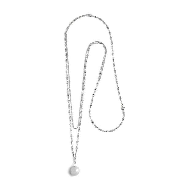 2. Collana chiama angeli doppia catena grigio acciaio
