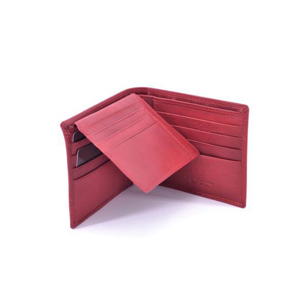 1. Men's leather wallets Red