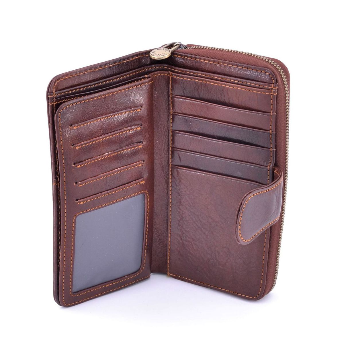 3. Portafogli doppio scomparto marrone BRASS Workshop it-003