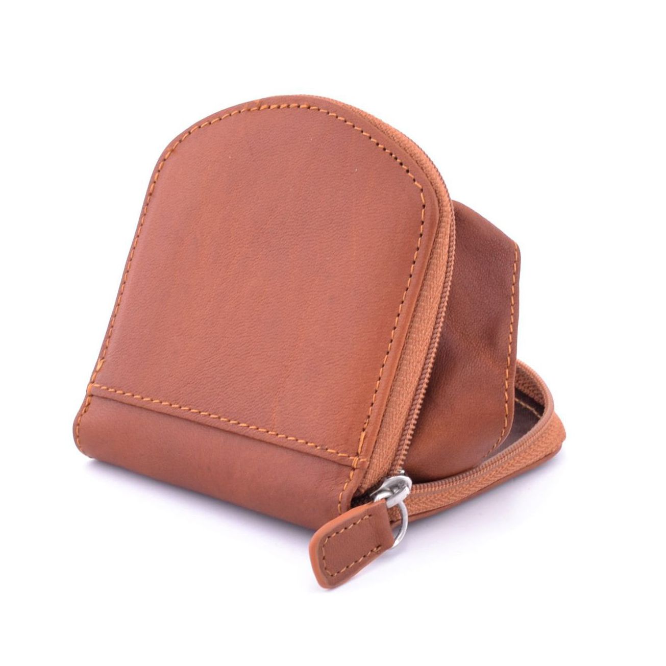 Mini Portamonete In Pelle Di Bufalo Marrone - Design Tedesco Compatto 6x6cm