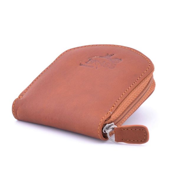 1. Porta monete in pelle con cerniera Marrone