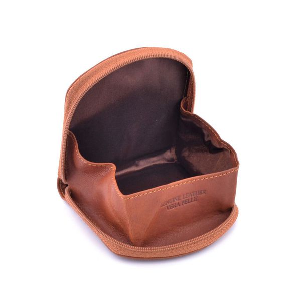 2. Porta monete in pelle con cerniera Marrone