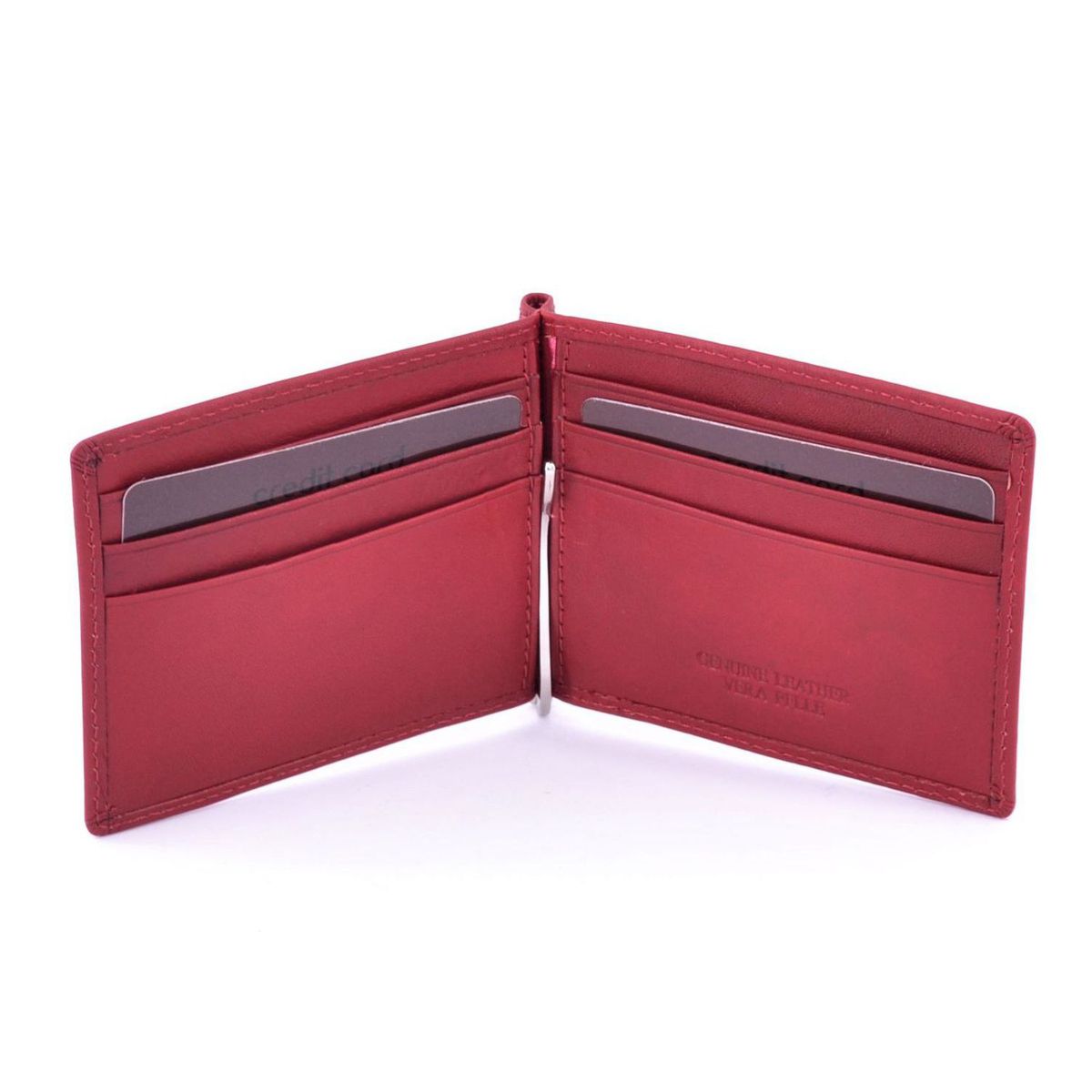 3. Spring-loaded card holder red BRASS Workshop op-8413
