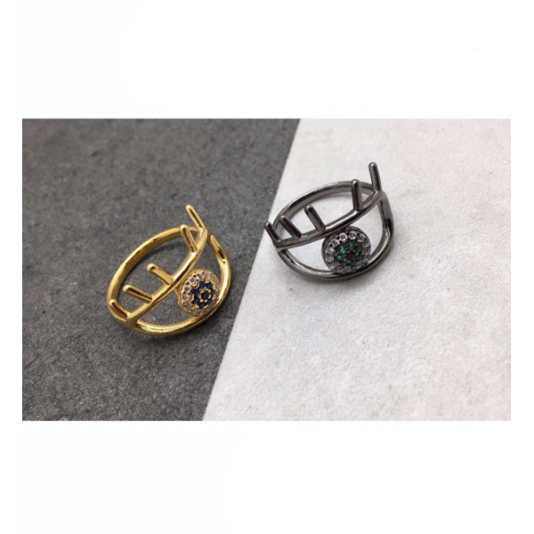 Anello occhio stilizzato Brunito BRASS Workshop