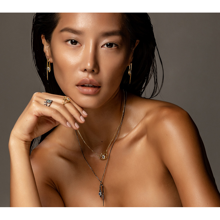 2. Pendant snake necklace Black BRASS Workshop kv06