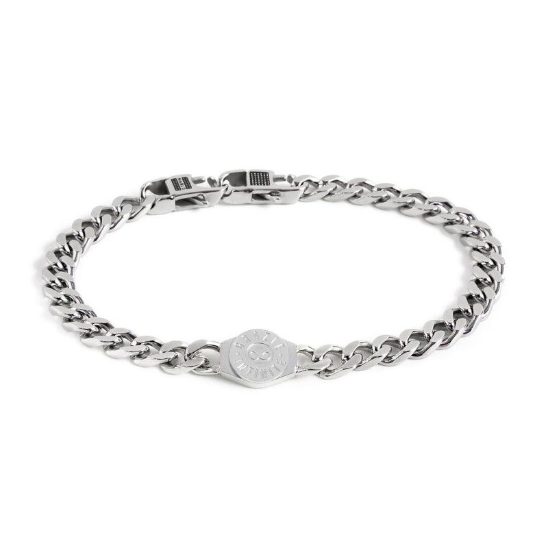 Bracciale Catena Unisex OGM Con Logo In Alluminio Riciclato - Nickel Free - Made In Italy In Vasetto Di Vetro