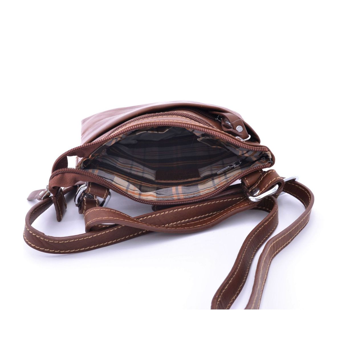 4. Multi-pocket leather shoulder strap with adjustable strap Mahogany BRASS Workshop trp739