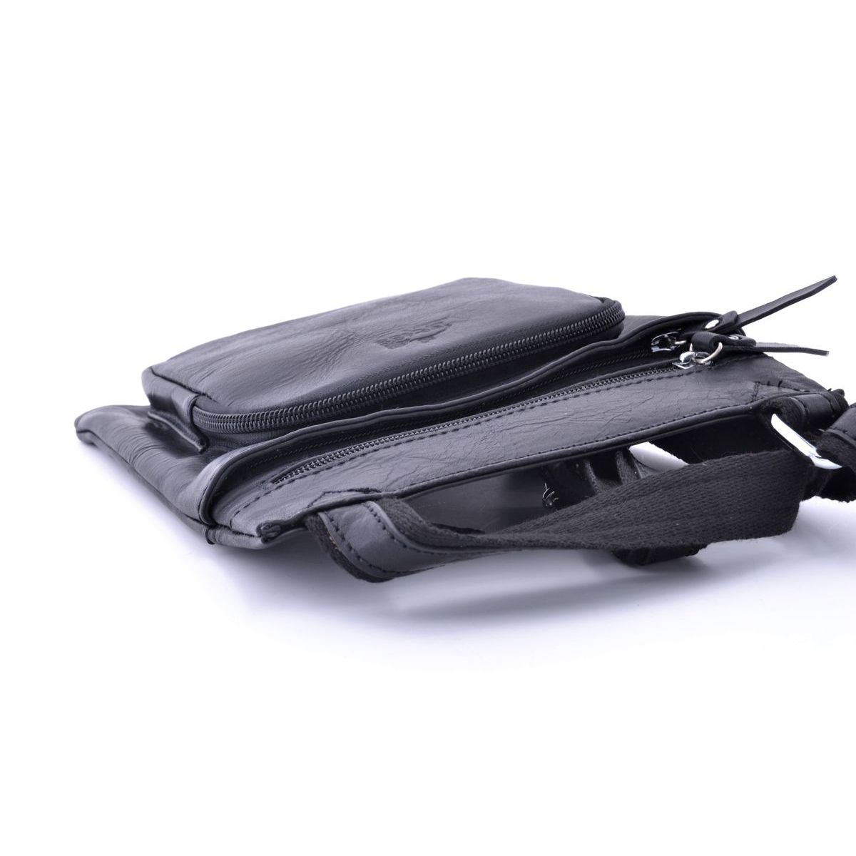 4. Leather shoulder strap with external pocket Black BRASS Workshop trp2183