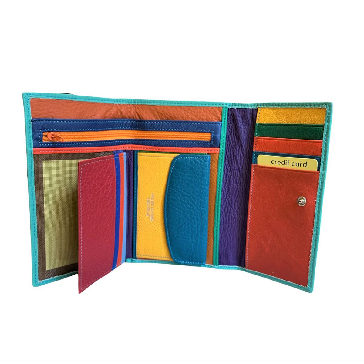 2. Multicolored internal wallets light blu BRASS Workshop d-8283