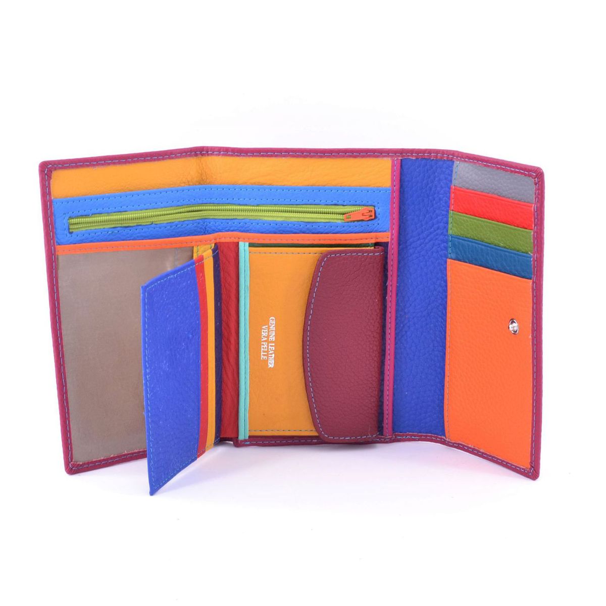 2. Multicolored internal wallets cyclamen BRASS Workshop d-8283