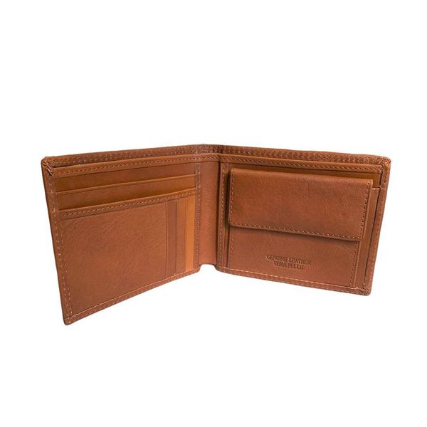 2. Men's leather wallet with coin holder brown BRASS Workshop op-4450
