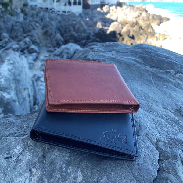 1. Men's leather wallet with coin holder brown BRASS Workshop op-4450