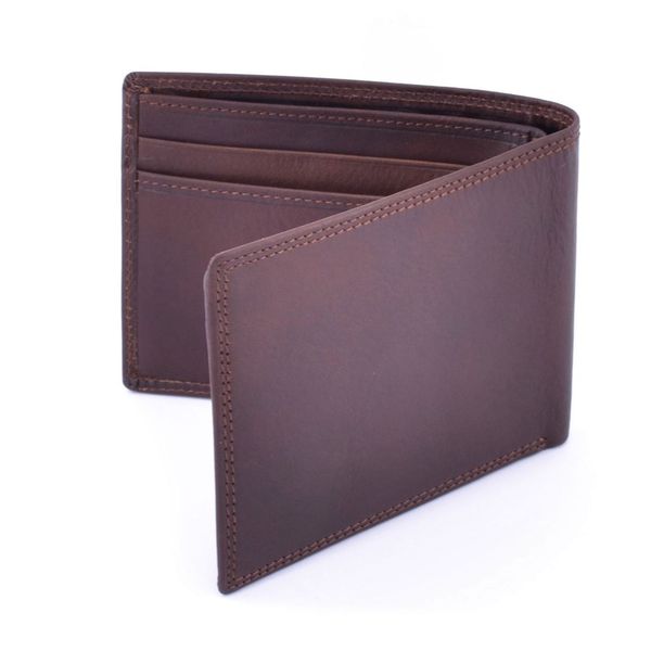 3. Men's leather wallet with coin holder dark Brown