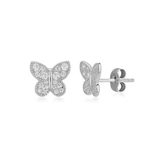 Butterfly, sterling silver earrings silver grey Kurshuni Gioielli