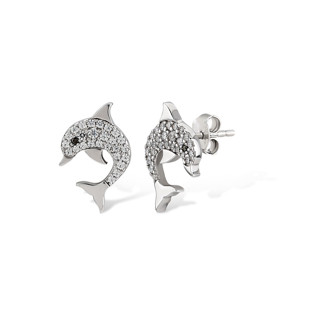 Orecchini In Argento Sterling 925 Con Delfino Blu – Design Katy Craig, In Scatola Regalo