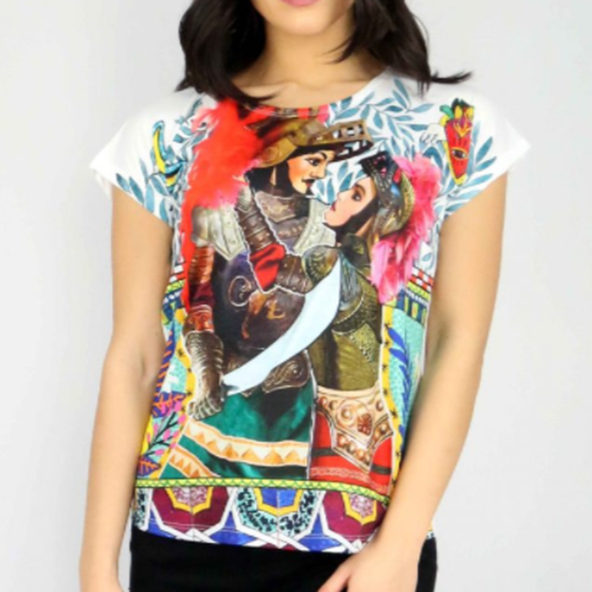 Angelica and Orlando polyester t-shirt red Sikeluna 21ts03