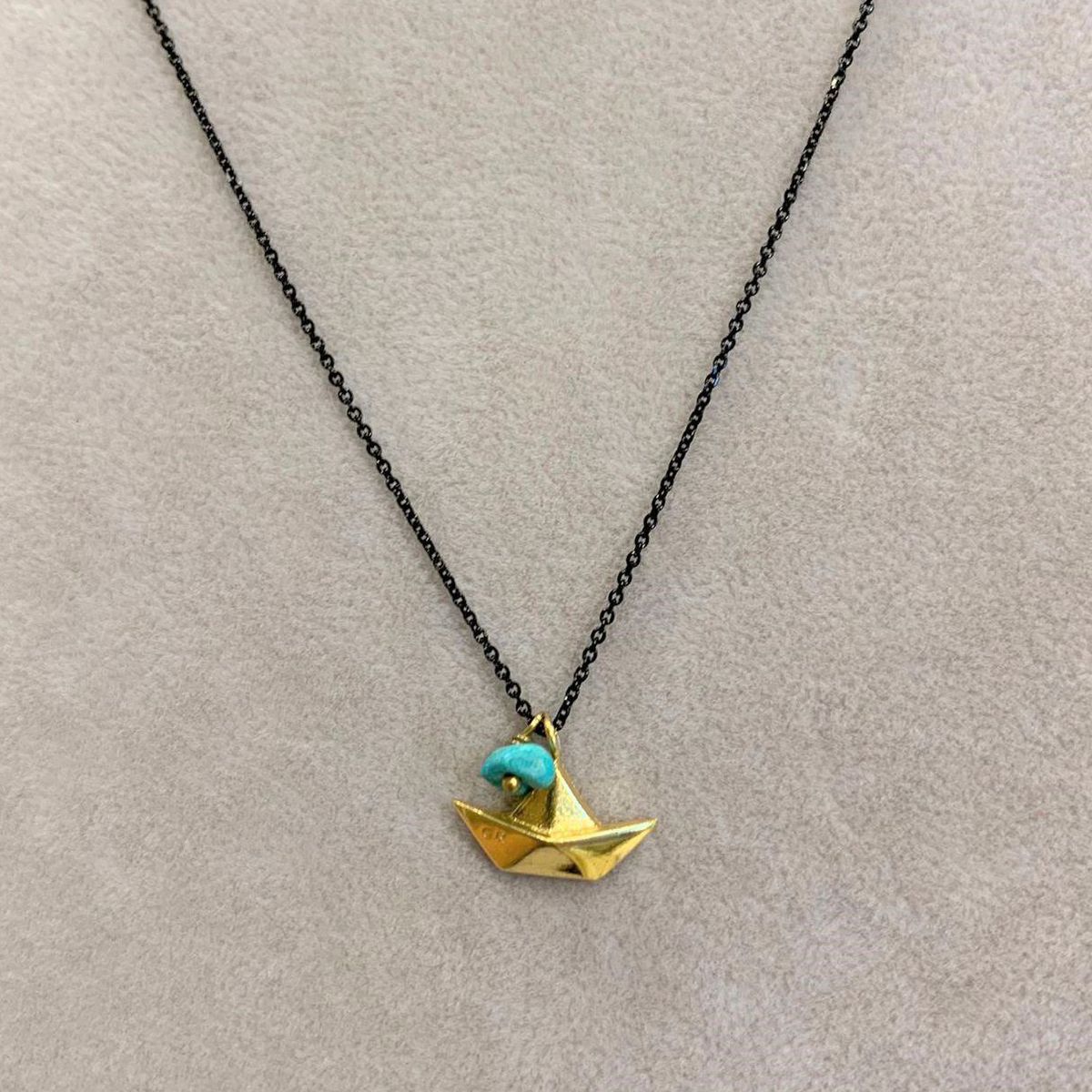 1. Ship, sterling silver necklace Gold Arteon 32214-040