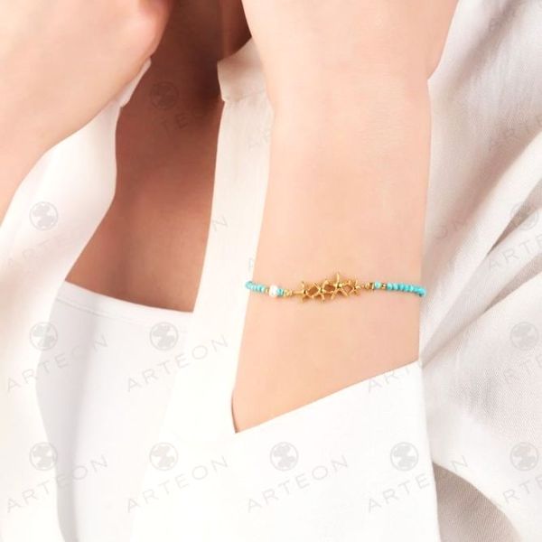 2. Sterling silver cordon bracelet with stones light blue Arteon 12345-000