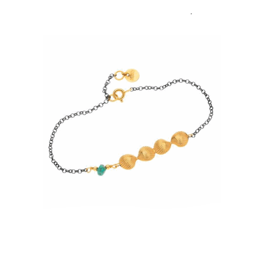 1. Bracciale argento conchiglie in serie nero BRASS Workshop 12377-000
