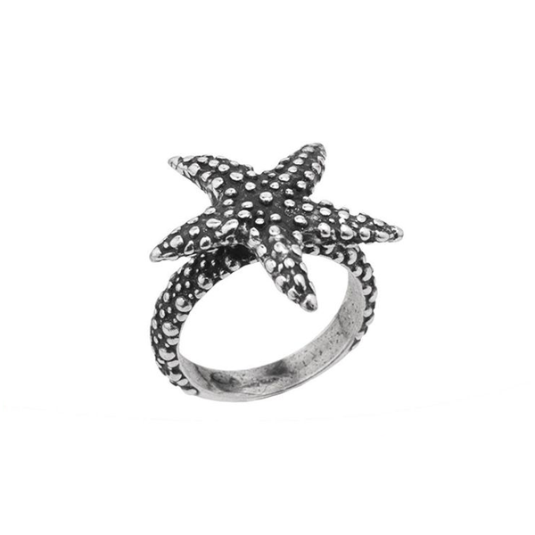 Starfish, silver ring burnished Suali Gioielli